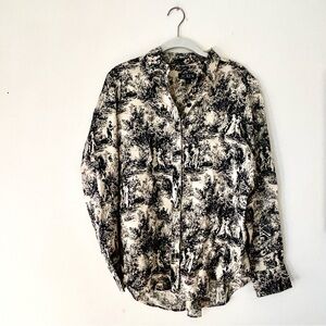 J. Crew Drapey Toile-Print Button Down Shirt